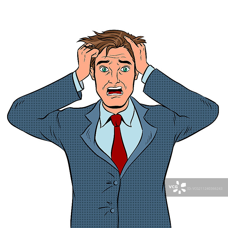 流行艺术风格的恐慌男人图片素材