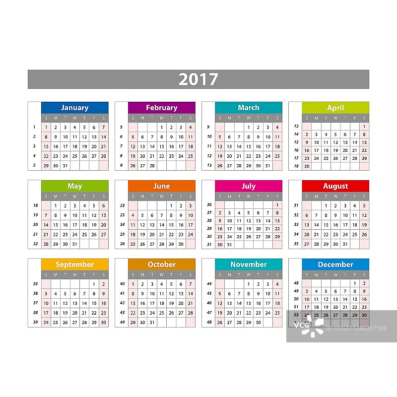 彩色日历模板图片素材