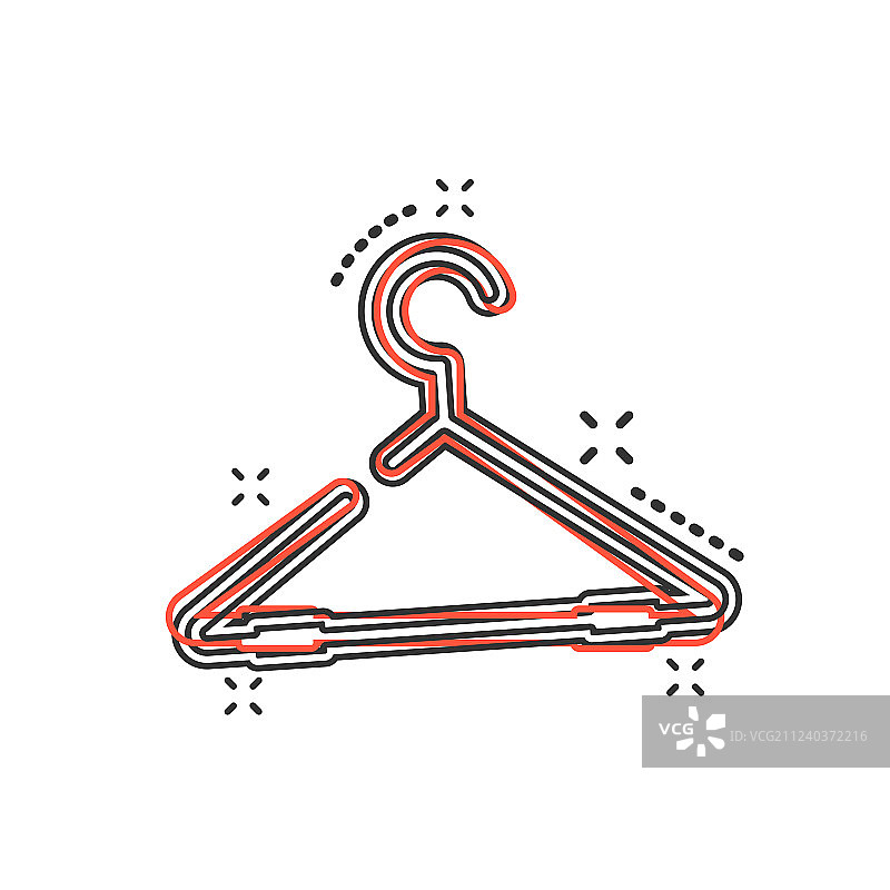 漫画风格衣柜卡通衣架图标图片素材