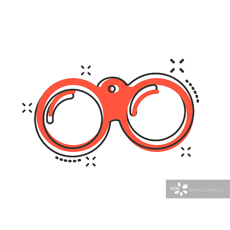 漫画风格卡通双筒望远镜图标图片素材