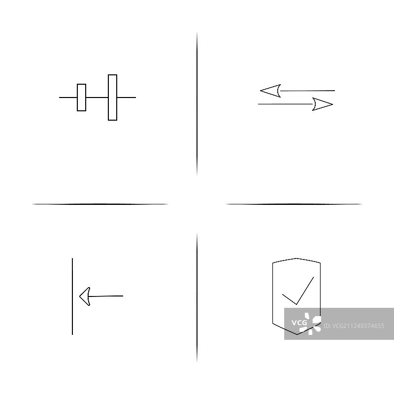 网页和文本简单的线性图标设置简单的大纲图片素材