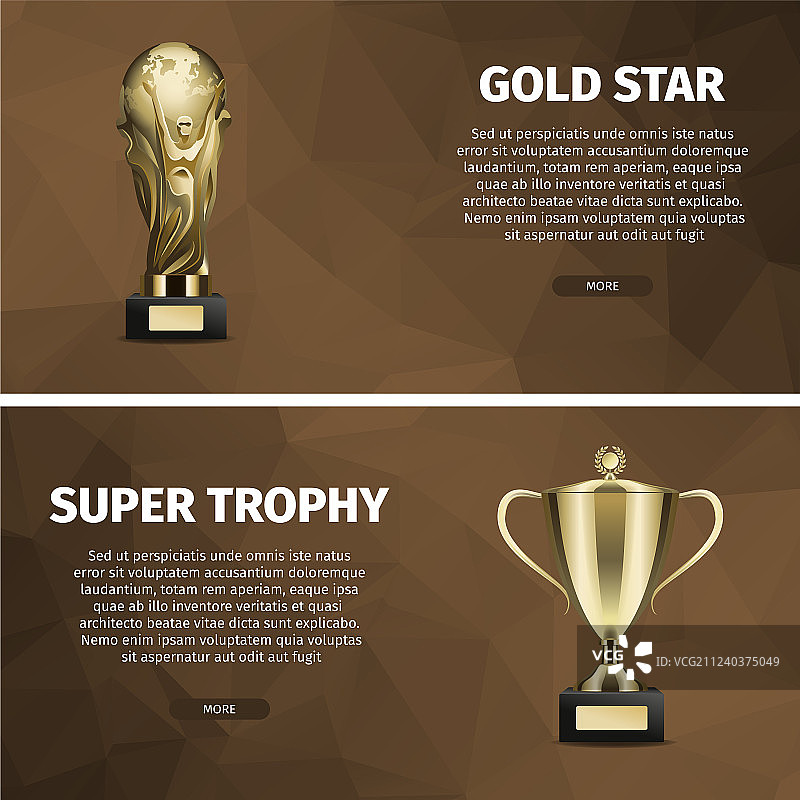 奖杯和金星网页banner图片素材