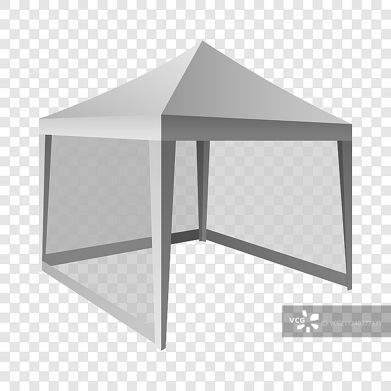 户外白色帐篷模型逼真风格图片素材