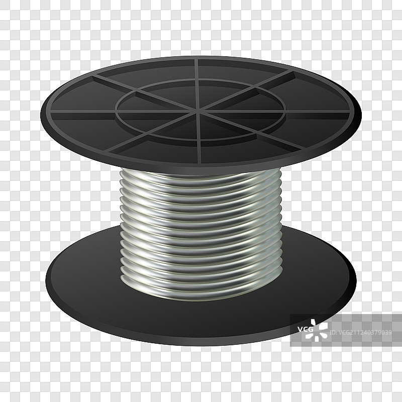 逼真的银色电缆线圈模型图片素材