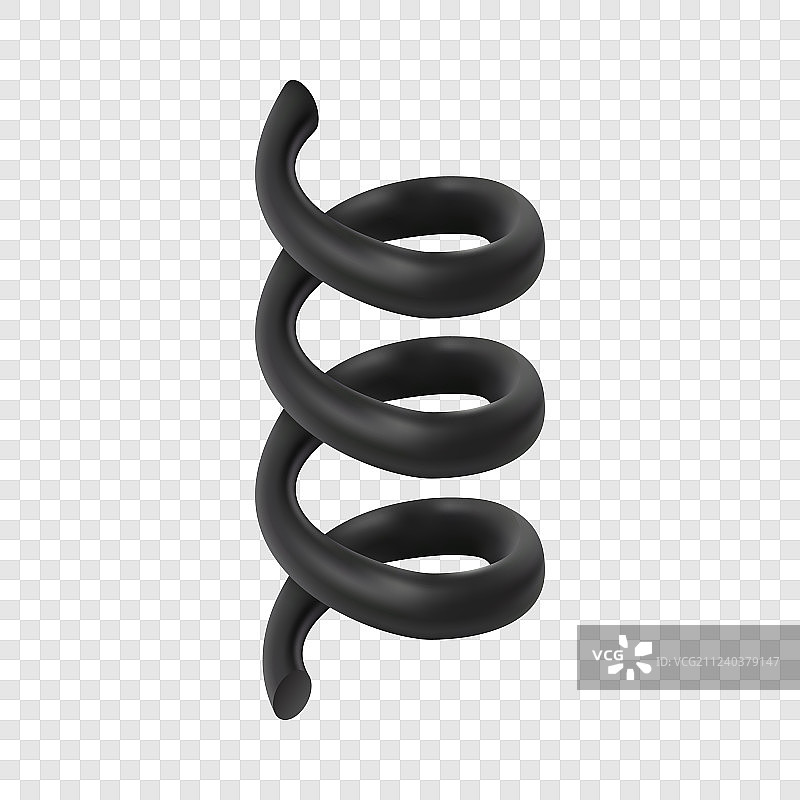 黑色电缆模型逼真风格图片素材