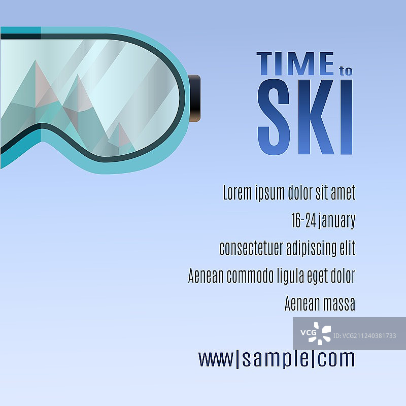 带有山脉倒影的滑雪镜图片素材