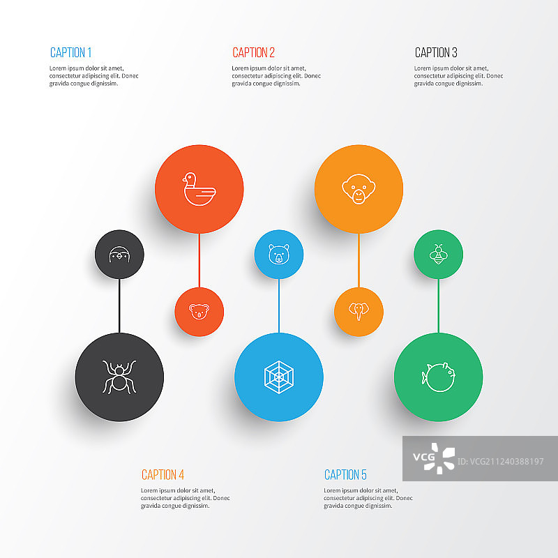 有袋动物潜水员自然图标合集图片素材