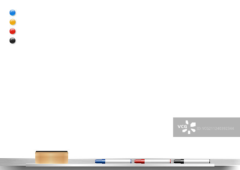 带板擦和记号笔的白板背景框图片素材