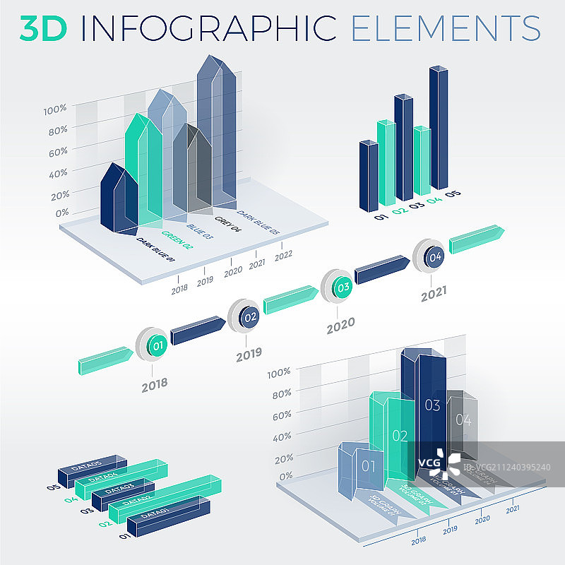 3D信息图表元素图片素材