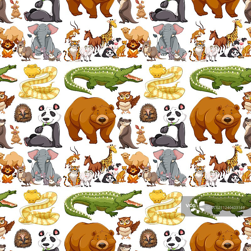 野生动物无缝背景图片素材
