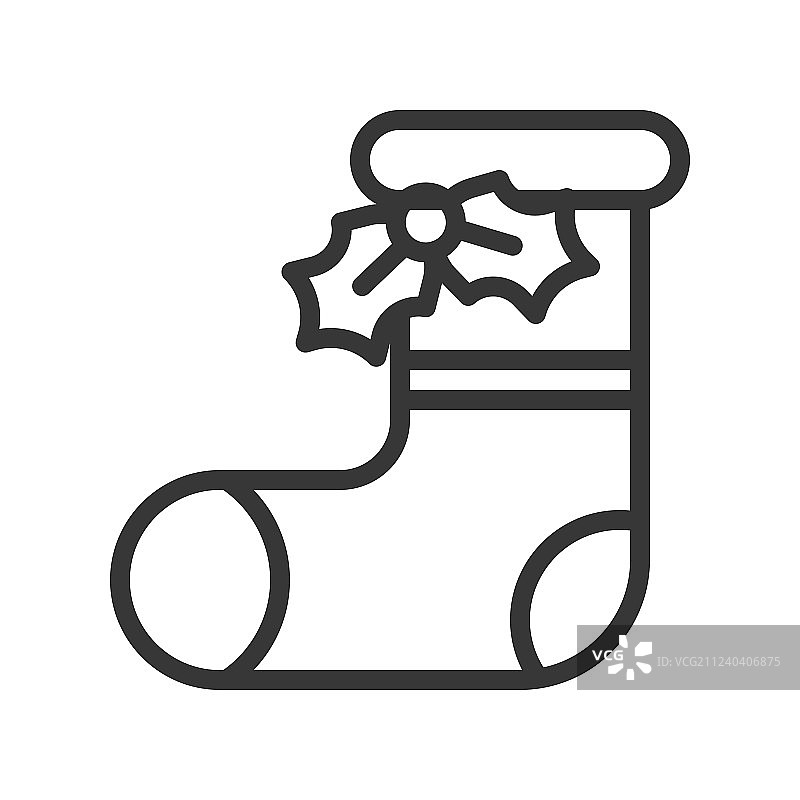 袜子和槲寄生可爱圣诞节和冬季图片素材