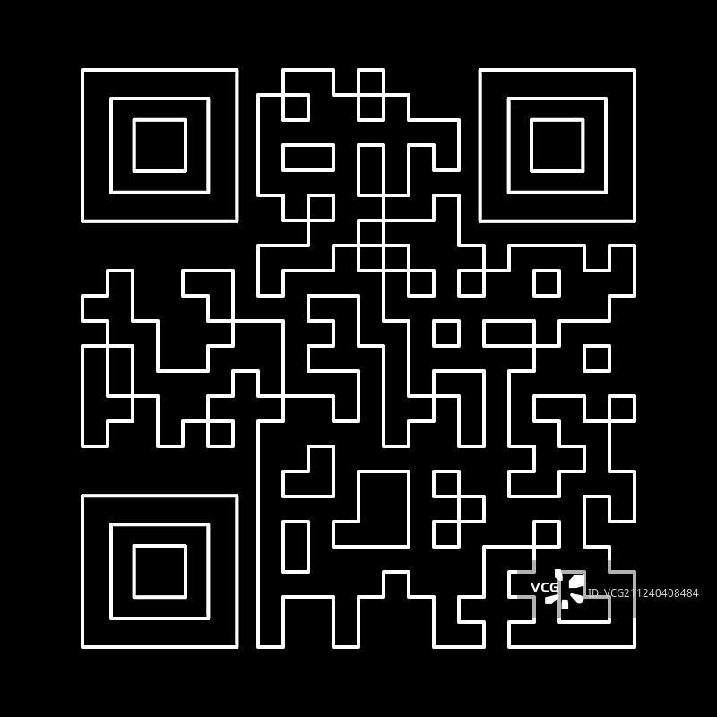 白色路径二维码图标图片素材