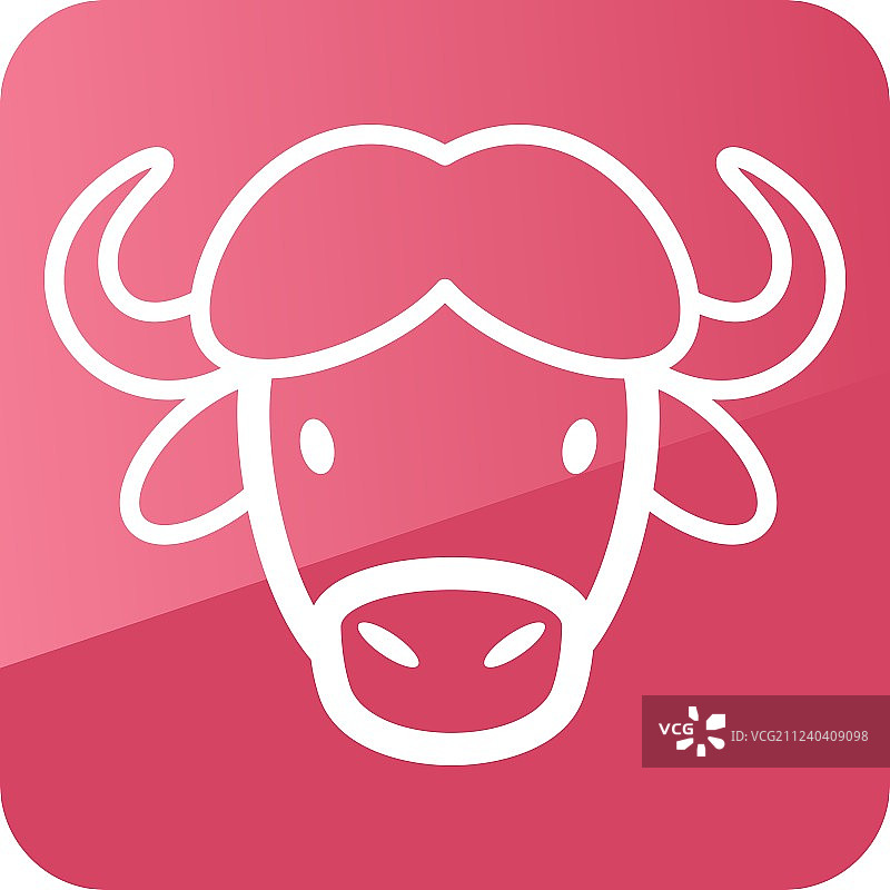 水牛、野牛和牛的动物头像图标图片素材