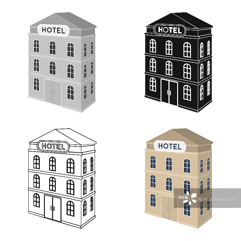 三层酒店建筑图片素材