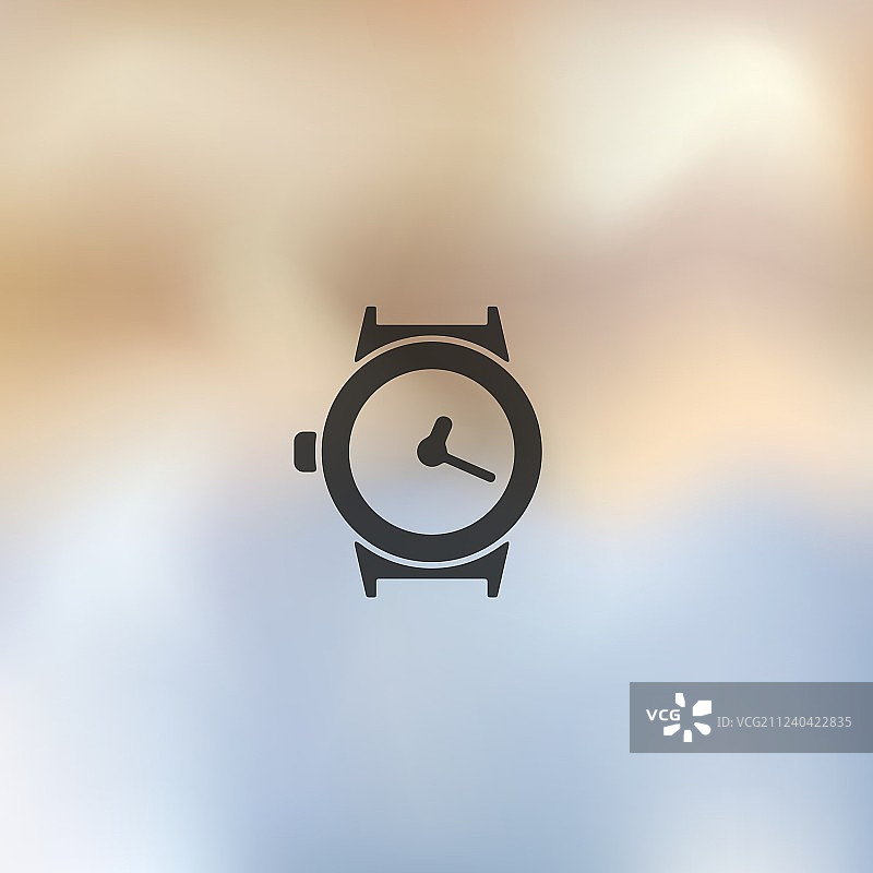 模糊背景上的手表图标图片素材