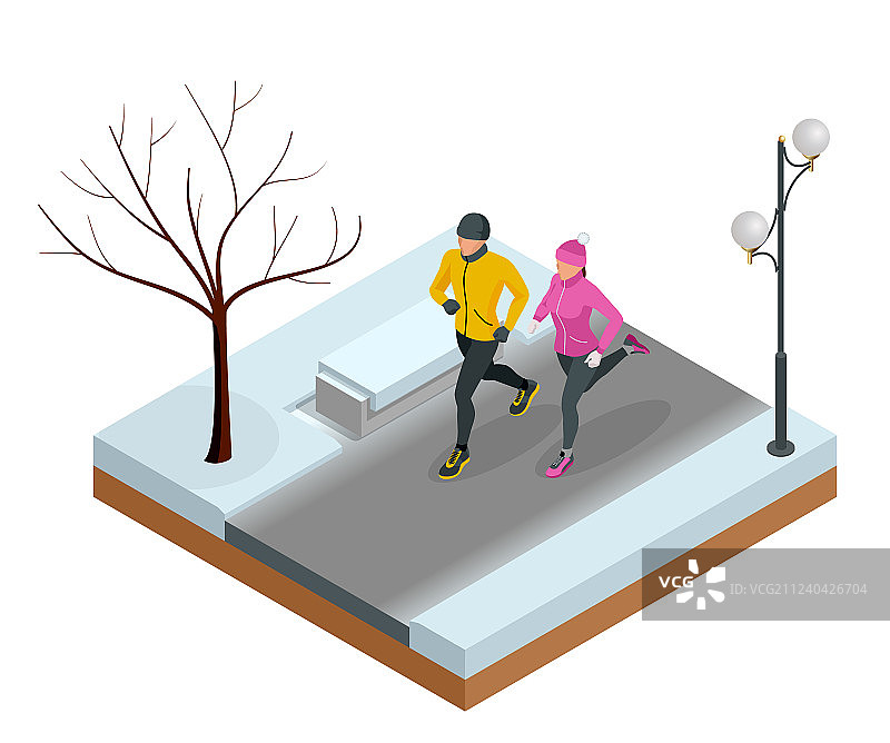2.5D在跑道上跑步的年轻男女图片素材