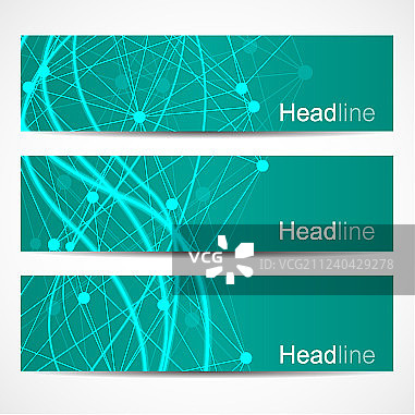 科学的一套现代旗帜DNA图片素材