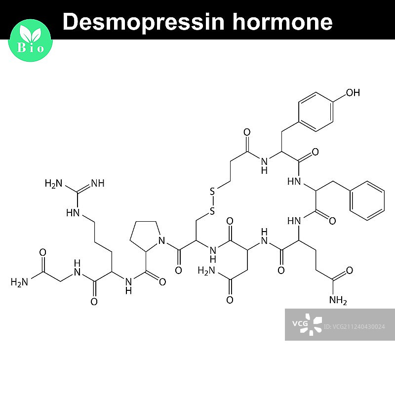 去氨加压素激素结构图片素材