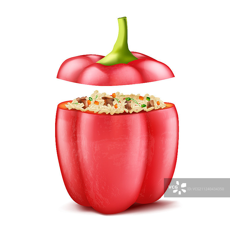 米饭肉馅酿甜椒图片素材