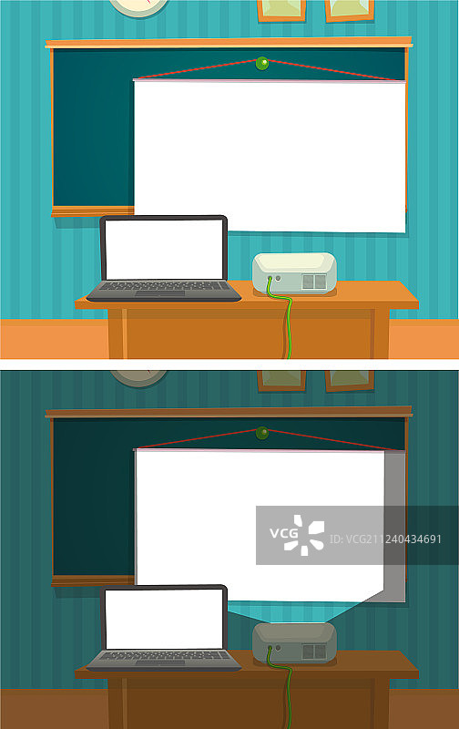 教室里的多媒体投影仪图片素材