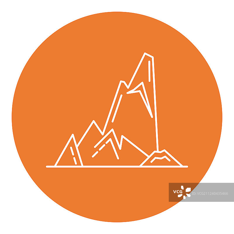 细线条风格的悬崖图标图片素材