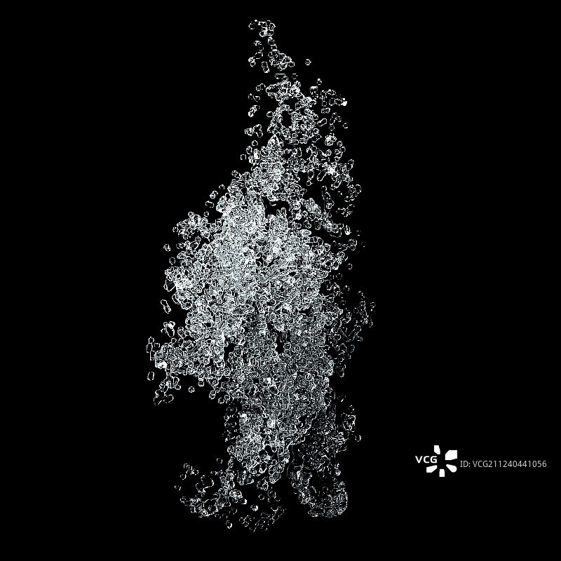 水中上浮的白色气泡，黑底背景素材图片素材