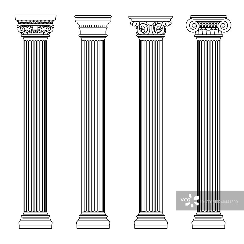 希腊罗马建筑经典石柱图片素材
