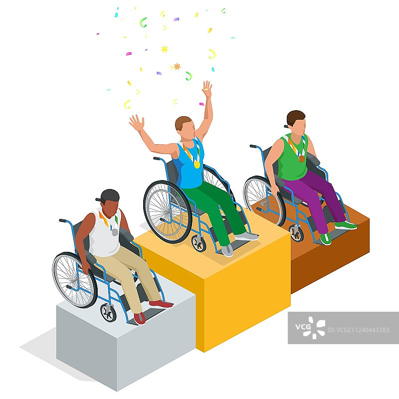 2.5D残疾人奥林匹克运动图片素材