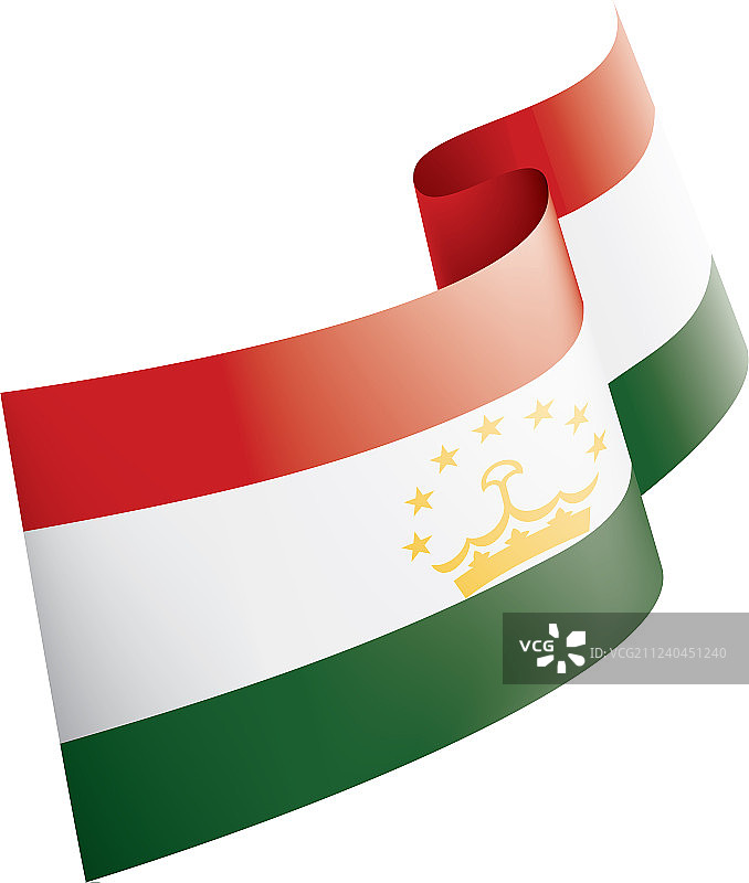 塔吉克斯坦国旗上有白色图片素材