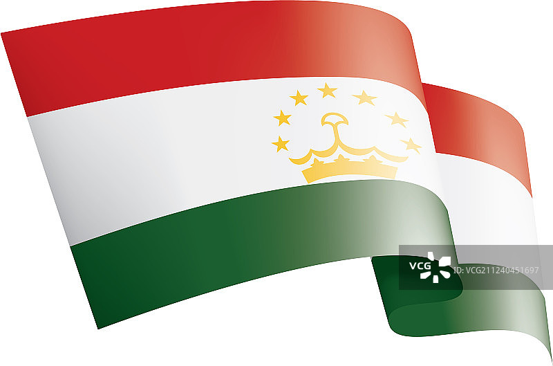 塔吉克斯坦国旗上有白色图片素材