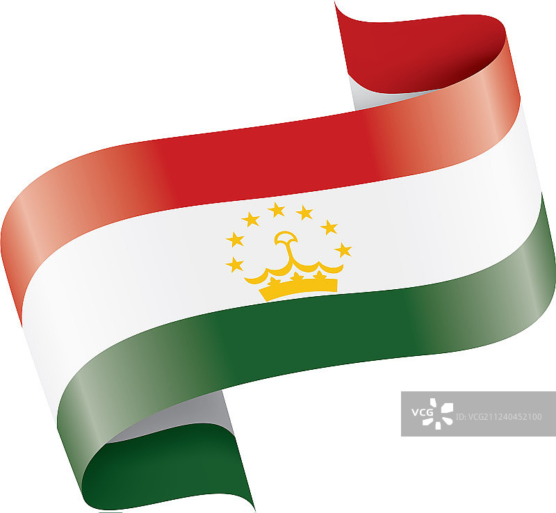 塔吉克斯坦国旗上有白色图片素材