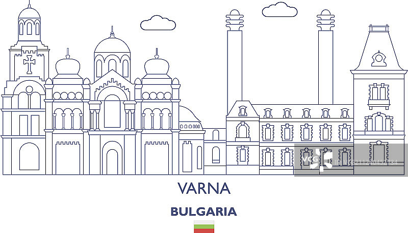 瓦尔纳城市天际线图片素材