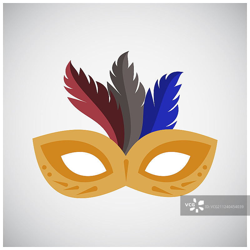 快乐的巴西狂欢节黄色狂欢面具图片素材