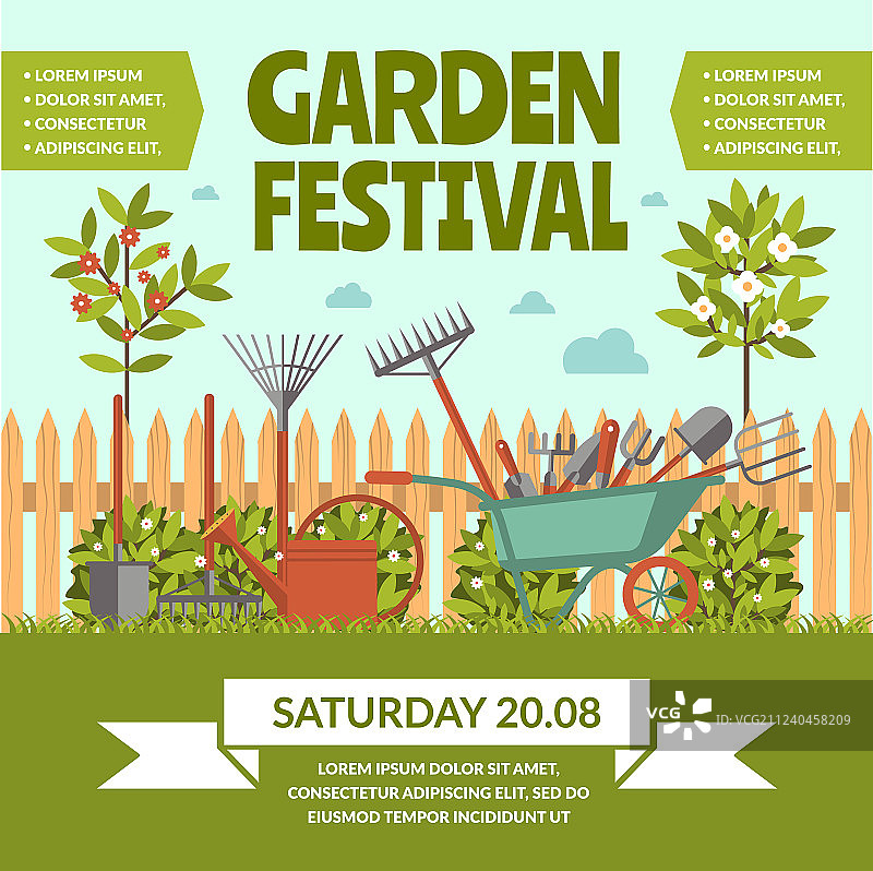 缤纷色彩的花园节海报图片素材
