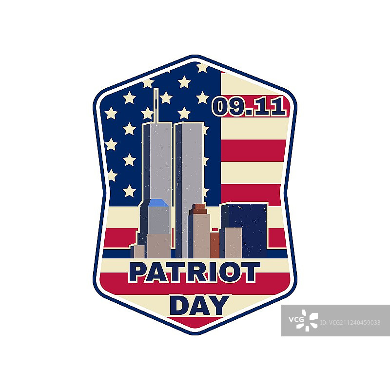 爱国者日徽章与建筑物图片素材