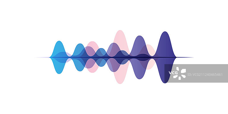 不同颜色的声波音频数字图片素材