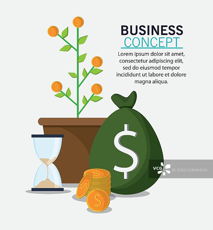 商业概念和策略图标集图片素材