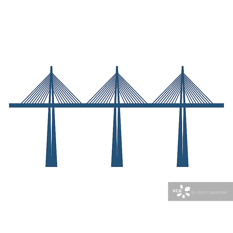 蓝色三支撑斜拉桥图片素材