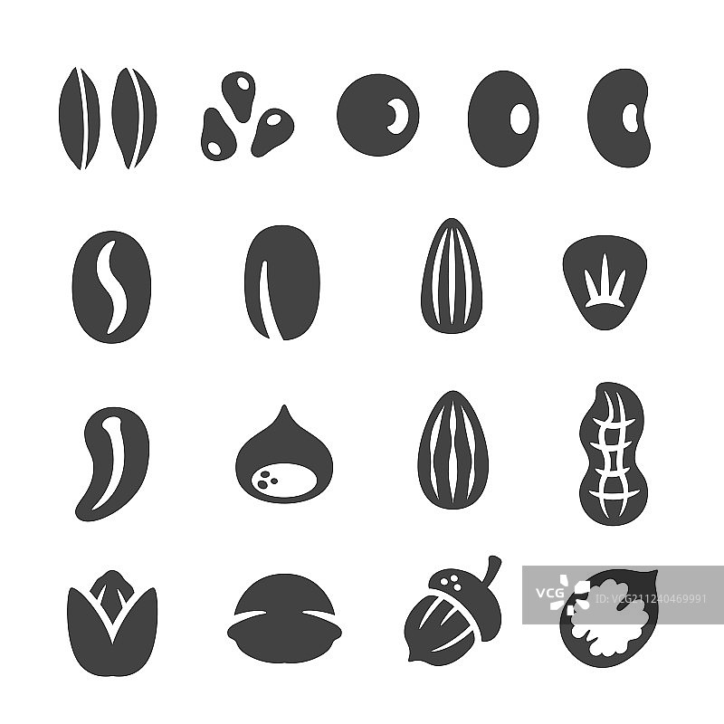 谷物坚果种子图标集图片素材