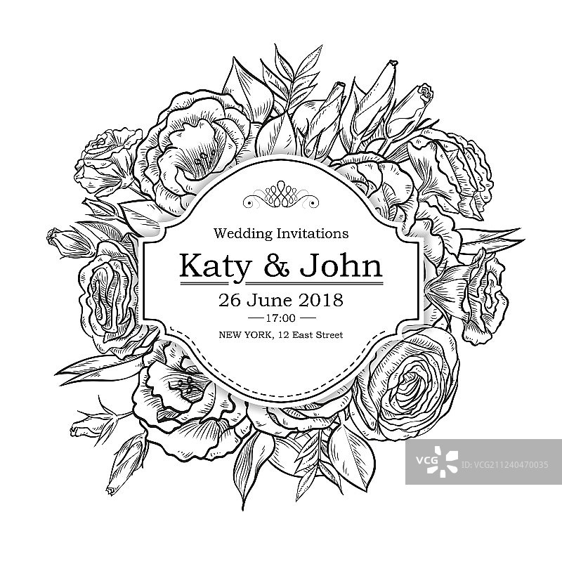 洋桔梗花邀请函图片素材