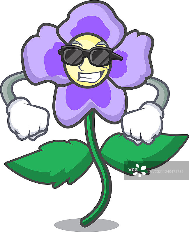 超酷的蝴蝶花卡通形象图片素材