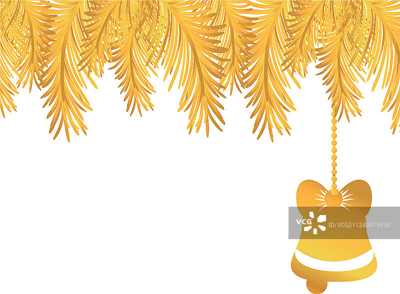 金色铃铛花环悬挂装饰图片素材