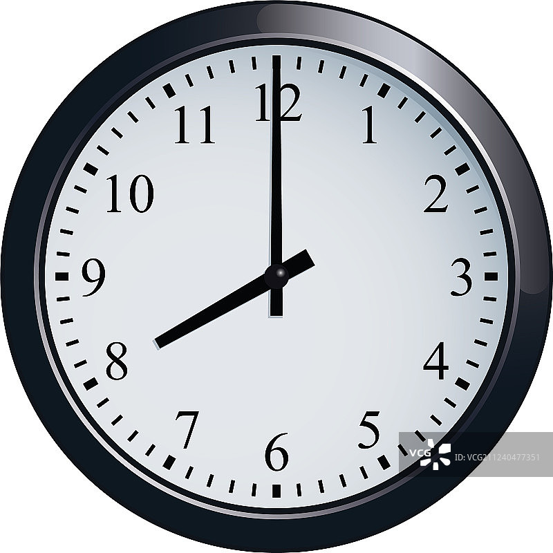 设置在8点的挂钟图片素材