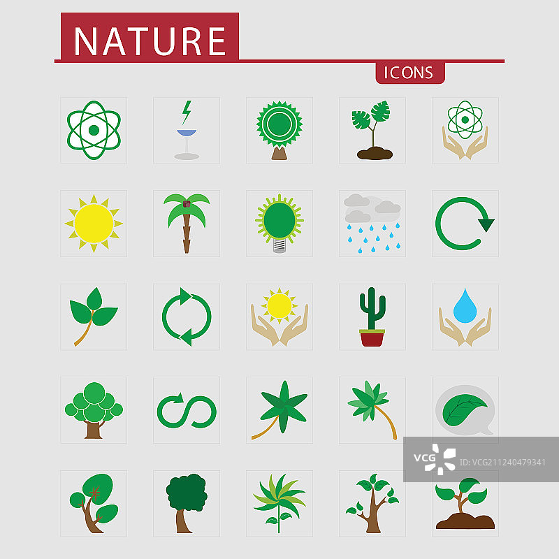 自然图标合集图片素材