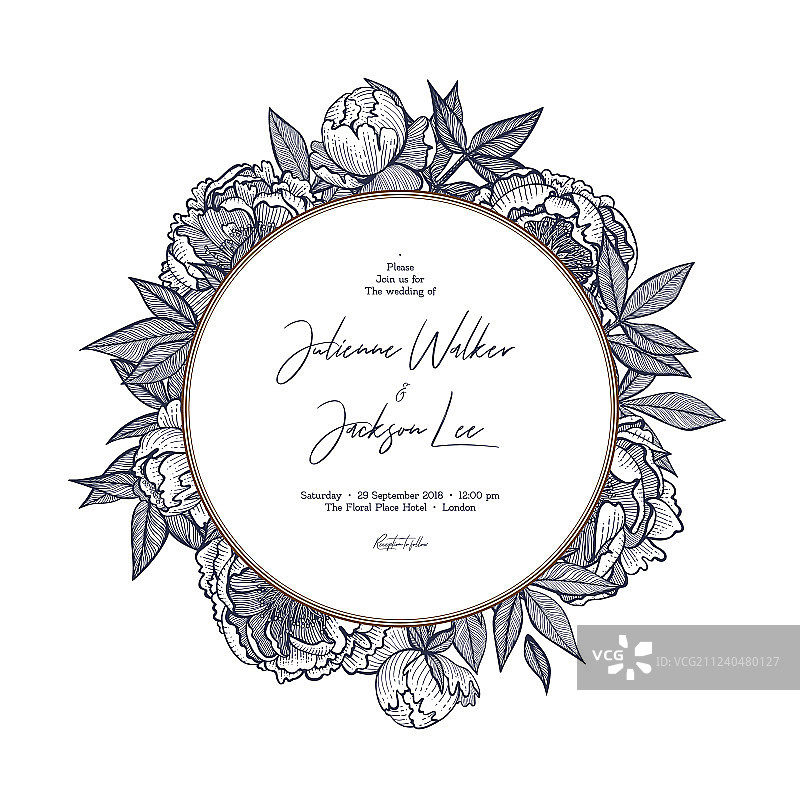 婚礼请柬设计模板图片素材