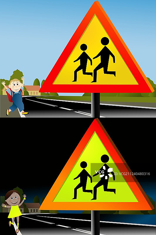 在道路上清晰可见图片素材