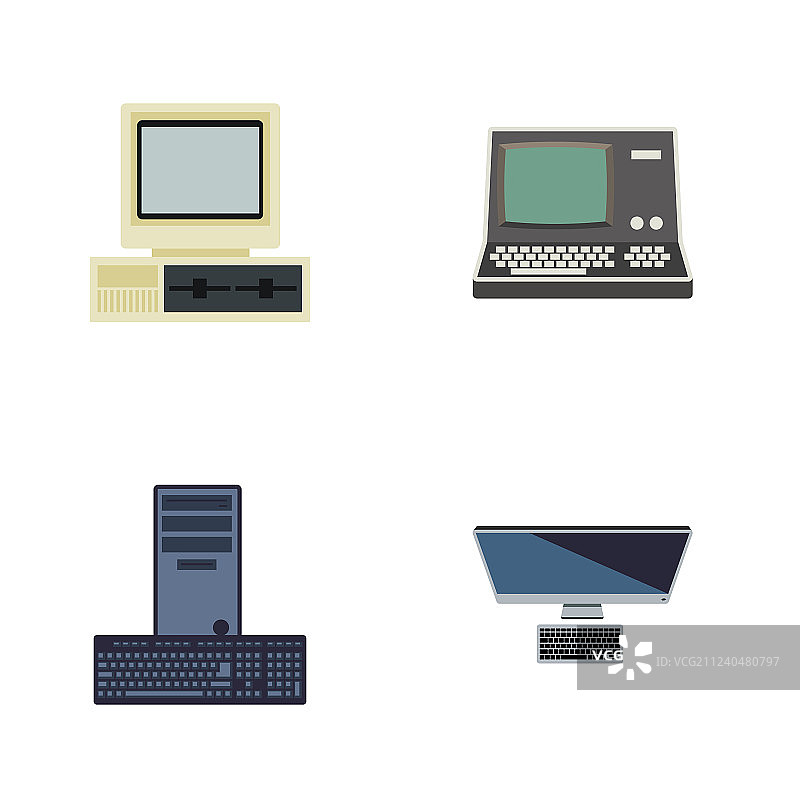 扁平风格科技电脑合集图片素材
