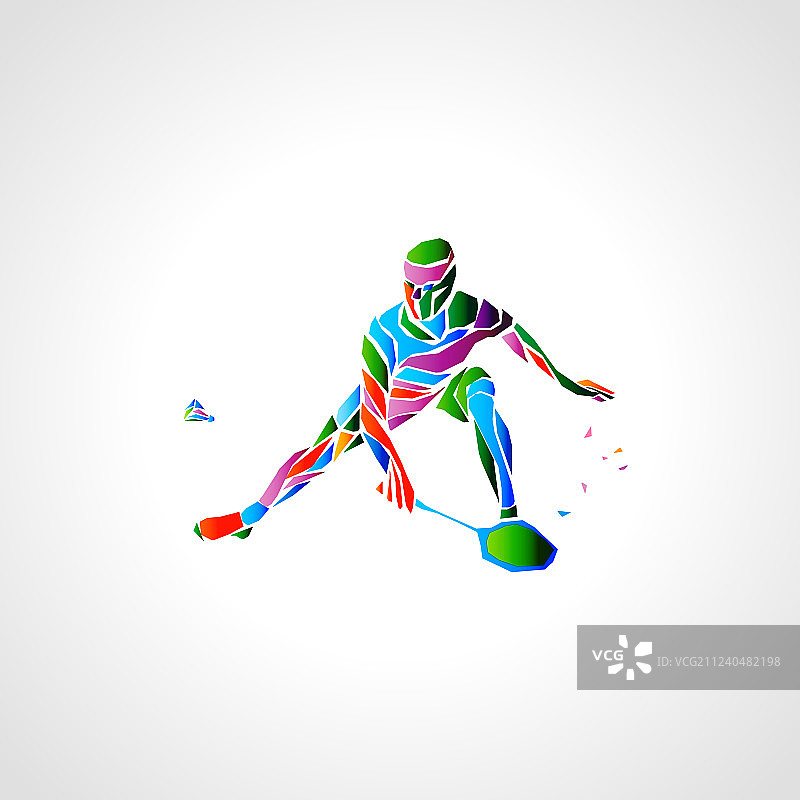 抽象羽毛球运动员EPS图片素材