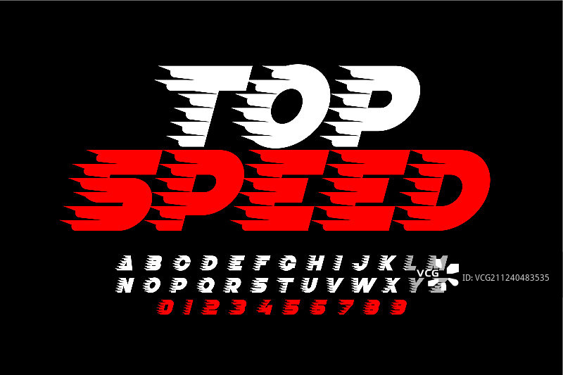 最高速度风格字体字母和数字图片素材