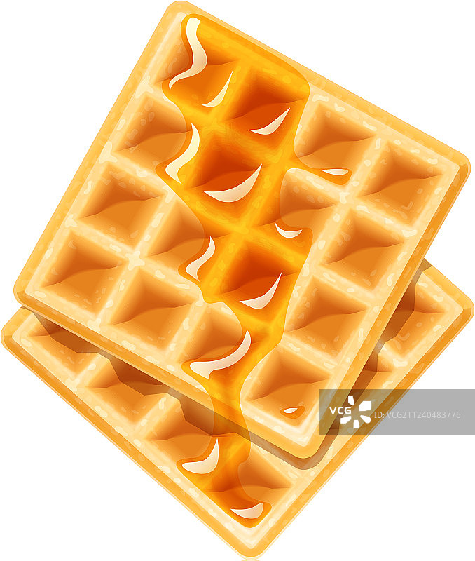 蜂蜜比利时华夫饼图片素材